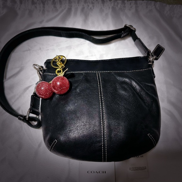 Vintage Coach soho Black Leather Shoulder Bag Crossbody purse - Picture 9 of 17